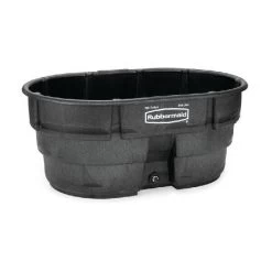 Rubbermaid 150-Gallon Capacity Black Plastic Stock Tank