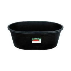 30-Gallon Capacity Oval Black Plastic Tank With Drain Plug
