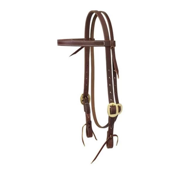 3/4-Inch Working Tack Economy Browband Headstall, Solid Brass 3 3/4-Inch Working Tack Economy Browband Headstall, Solid Brass