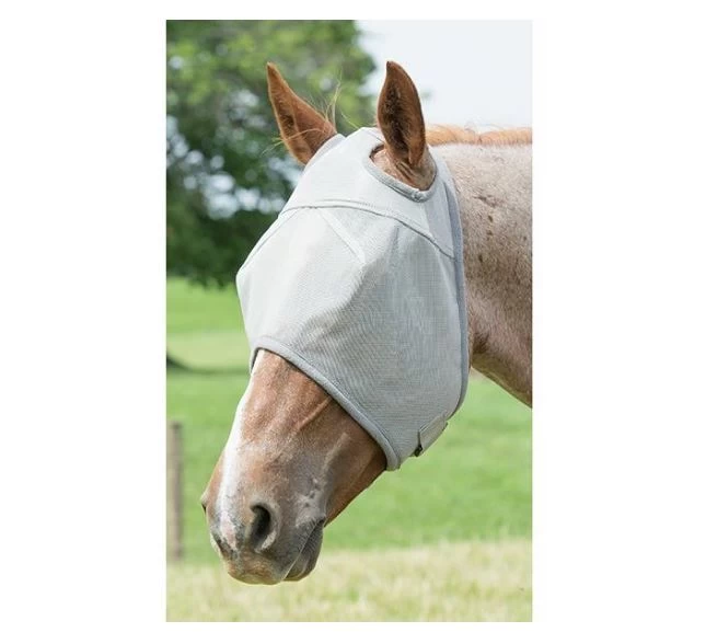Large Gray Ear Hole Fly Mask, Xtended Life Closure System 3 Large Gray Ear Hole Fly Mask, Xtended Life Closure System
