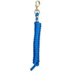10-Foot Blue Poly Lead Rope With A Solid Brass 225 Snap