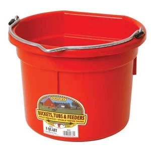 Flat Back Bucket Red 8-Qt 3 Flat Back Bucket Red 8-Qt