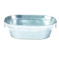 4-Gallon Galvanized Metal Oval Tub