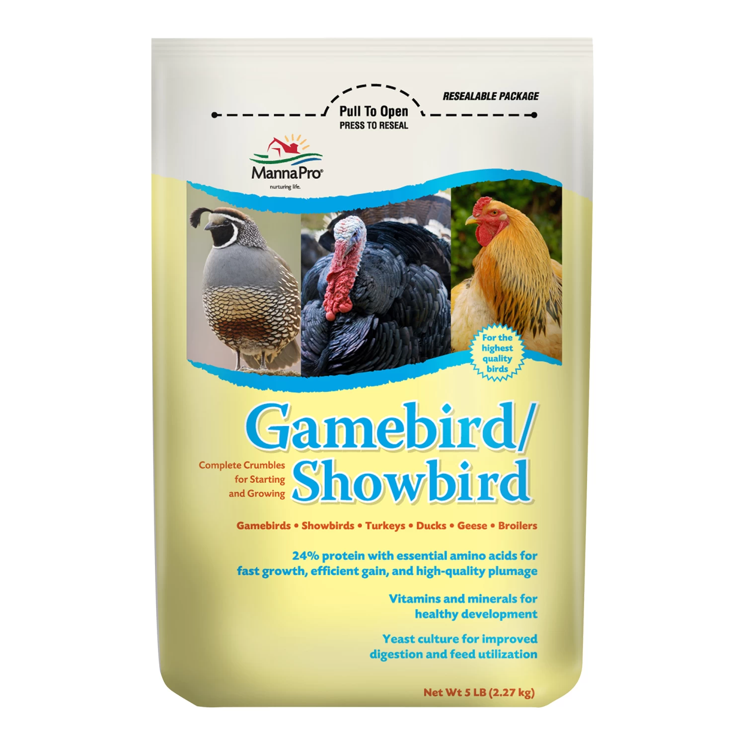 5-Pound Gamebird/Showbird Poultry Food 3 5-Pound Gamebird/Showbird Poultry Food