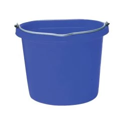 20-Qt Volume Blue Polyethylene Resin Heavy-Duty Flat-Back Bucket