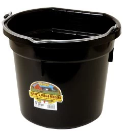 Miller 20-Quart Black Flat Back Plastic Bucket
