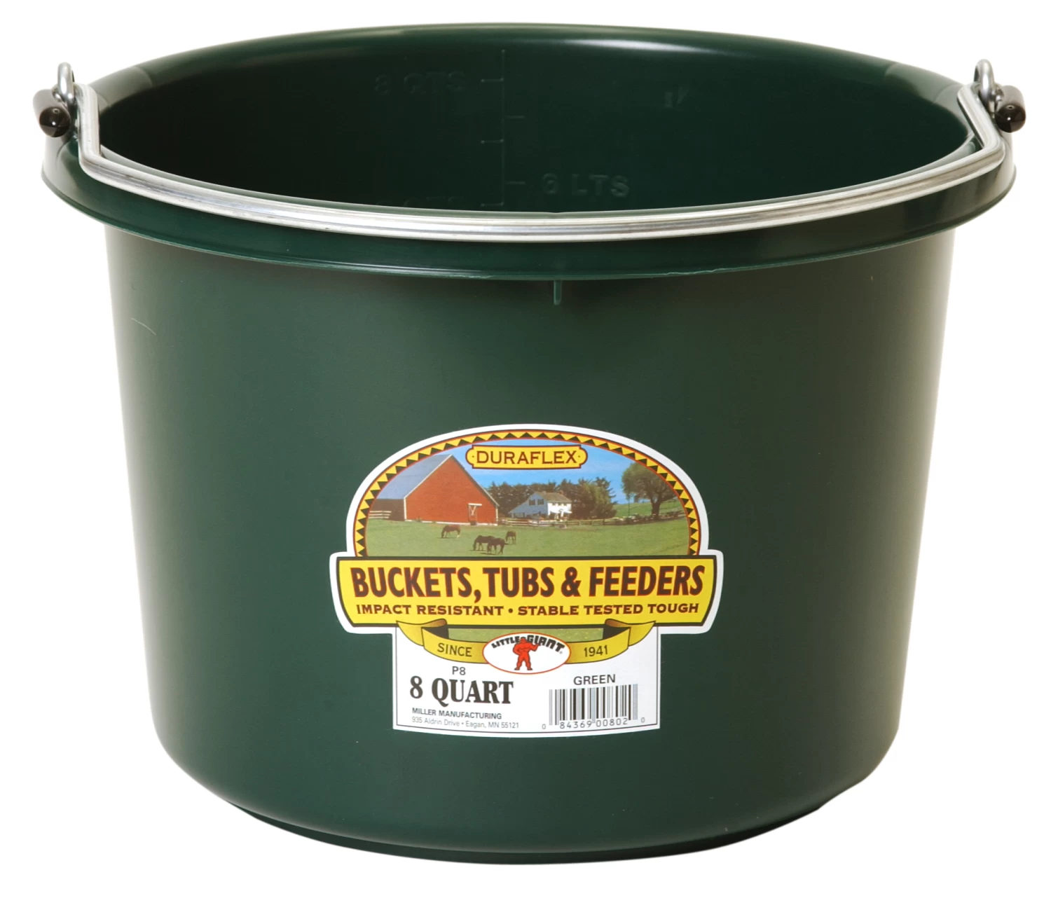 Miller 8-Quart Green Plastic Bucket 3 Miller 8-Quart Green Plastic Bucket