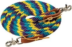 5/8-Inch X 8-Foot Purple & Turquoise Poly Roper Reins