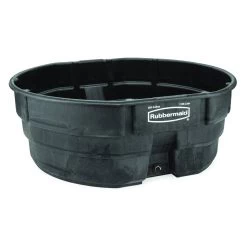 Rubbermaid 300-Gallon Capacity Black Plastic Stock Tank