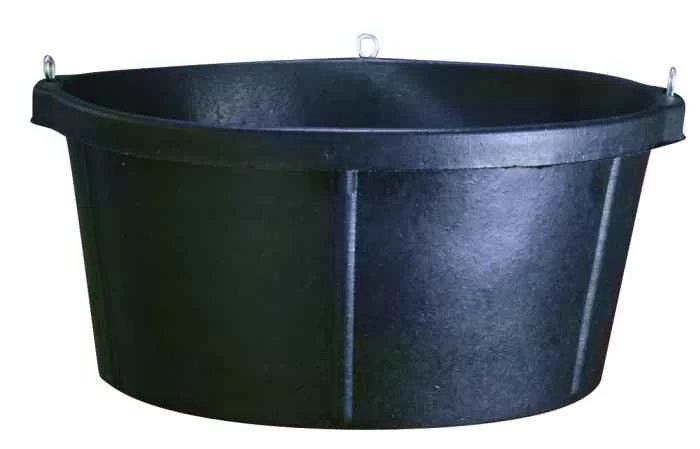 6-1/2-Gallon Black Rubber Feeder Tub 3 6-1/2-Gallon Black Rubber Feeder Tub