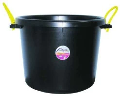 70-Quart Black Rubber Low Wide Barn Bucket