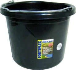 24-Quart Flat Side Black Bucket